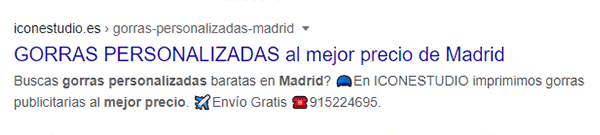 emojis en meta drescription